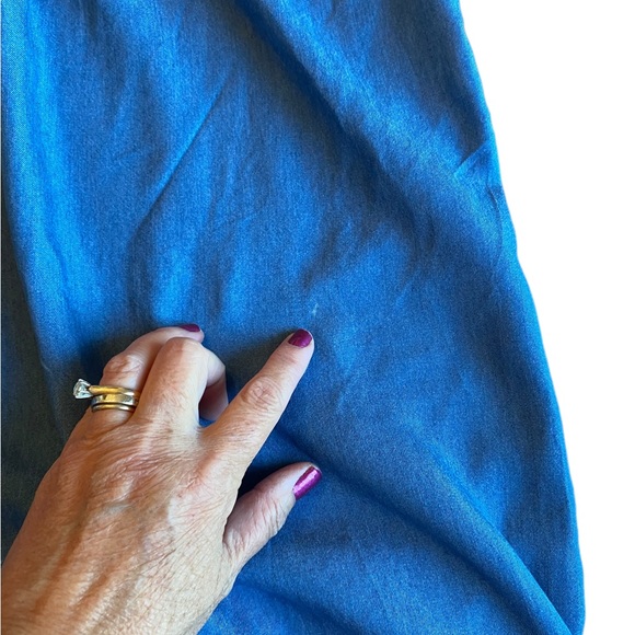 New Directions Denim 3/4 Sleeves Dress with Smocking - Picture 12 of 16